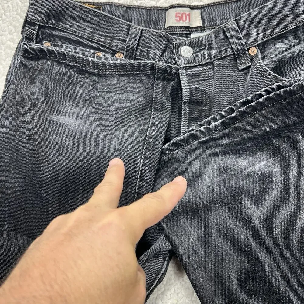 Vintage Levi’s 501 Jeans Men‎ 38x34 (Actual 35x33) Black Straight Classic Grunge
